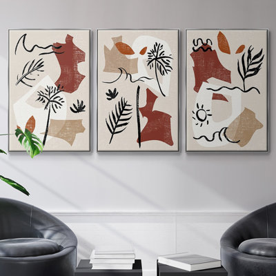 Soft Palms IV, reproduction sur toile 3 pièces