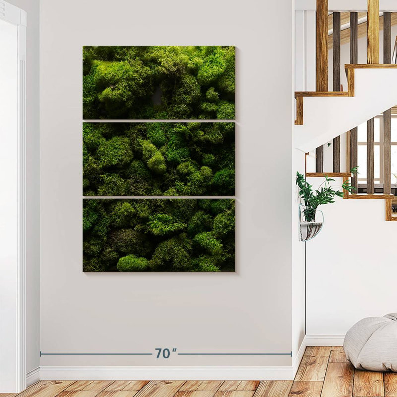 " Thick Moss " 3 - Pieces, 74" H x 48" W x 1.25" D