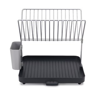 1pc 2-Tier Dish Drying Rack, Dish Rack And Drainboard Set With Swivel  Spout, With Cup Holder, Premium Aluminum, For Small Kitchen Countertop,  Black Tr
