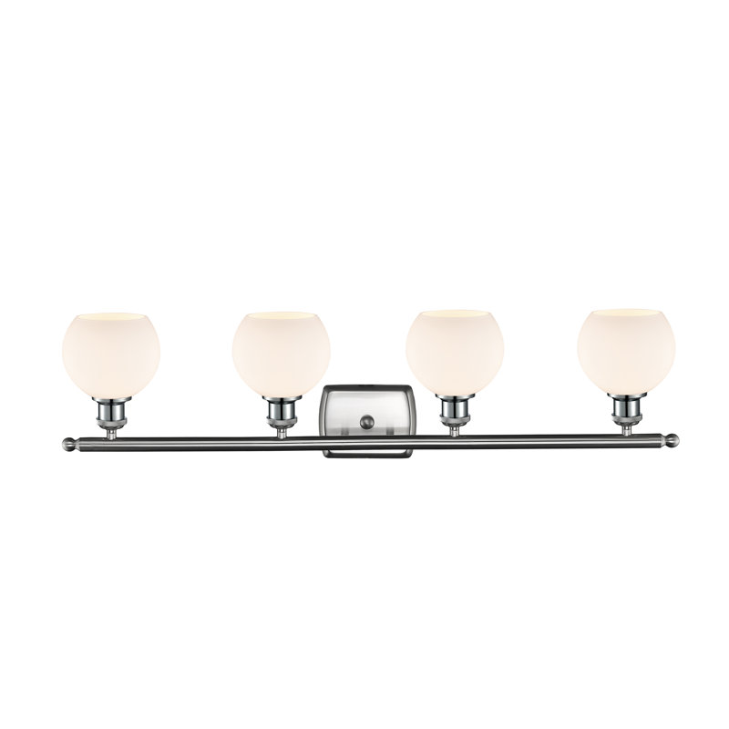 Cindi 4 - Light Vanity Light, Matte White, Brushed Satin Nickel, Incandescent