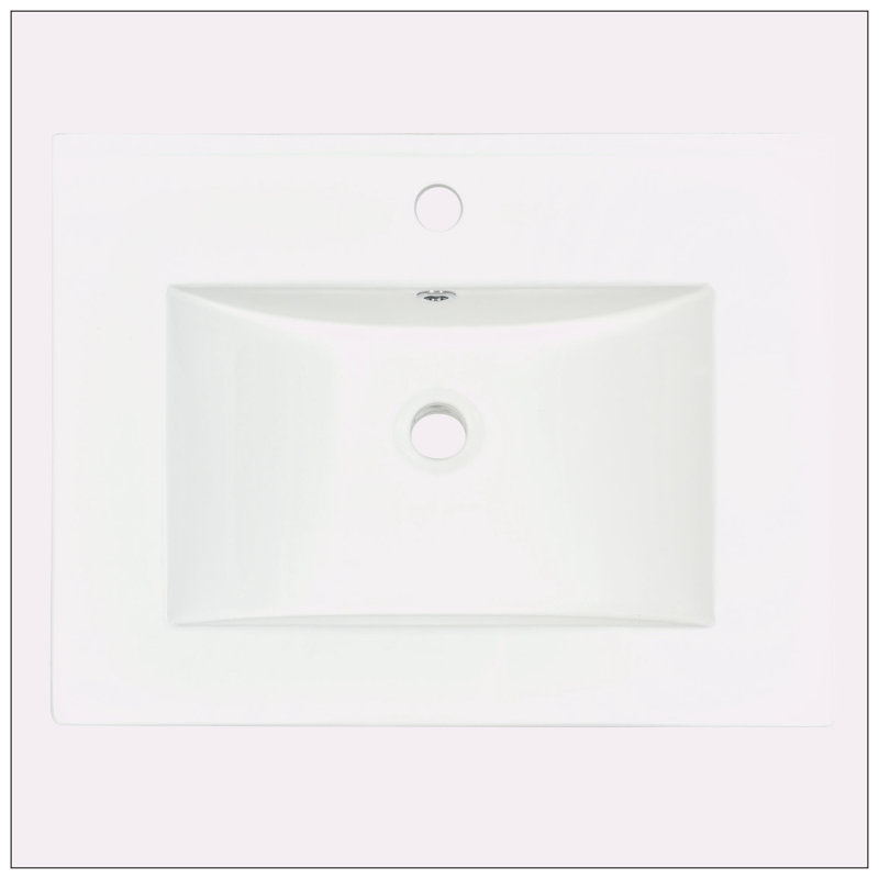 Paulafurinture 18.00'' Ceramic Rectangular Bathroom Sink with Overflow