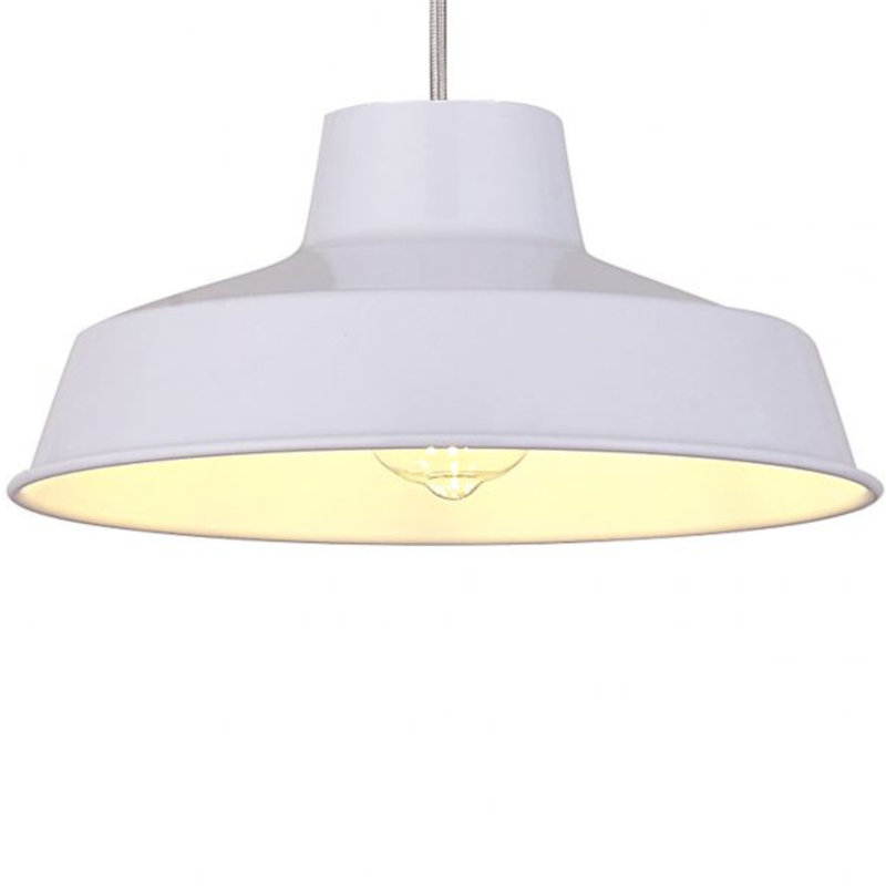 Pluto 12cm H Metal Bowl Pendant Shade ( Screw On ), White