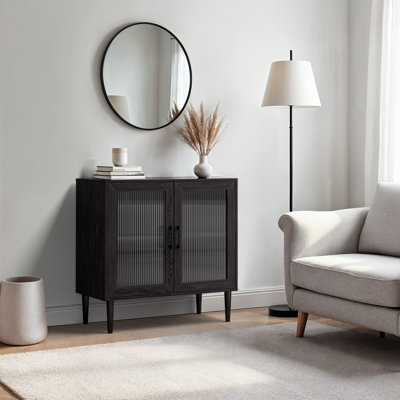 Buffet compact 31,5 "avec portes en verre cannelé