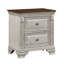 2 Table de chevet grise et brune - Accessoire de chambre élégant, structure en bois