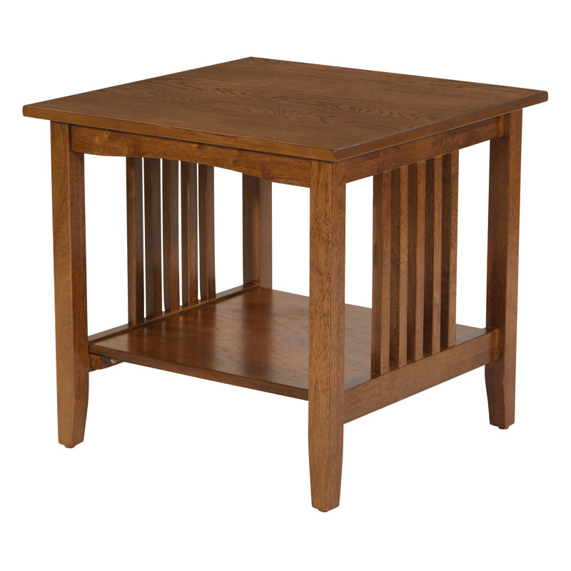 Wenger Solid Wood End Table, 19" H x 20" W x 20" D, Ash Brown