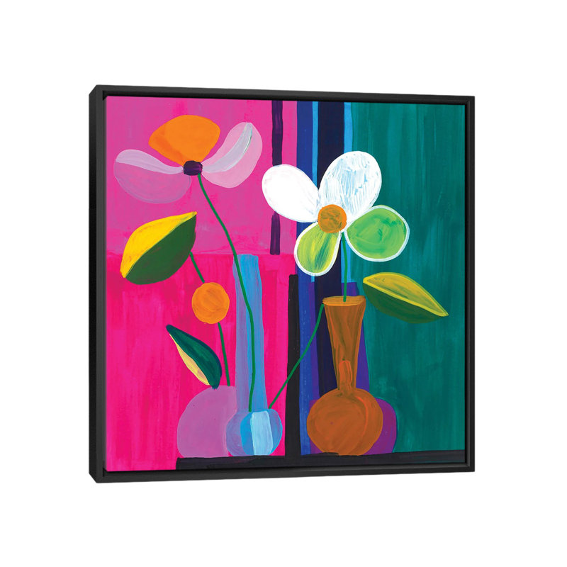Nature morte dans un vase - reproduction d'art murale - toile encadrée, H 18 po x l 18 po, Noir