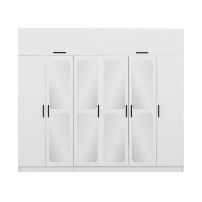 Elina 8 Door Manufactured Wood Wardrobe, 255cm H x 270cm W x 52cm D