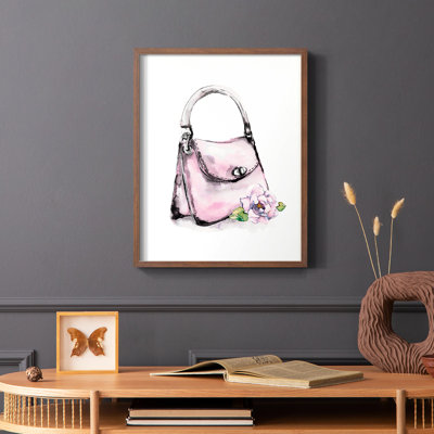 Top Handle Bag Framed Print - Solid Wood
