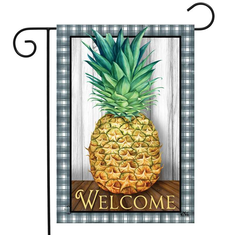 Checkered Pineapple Everyday Garden Flag