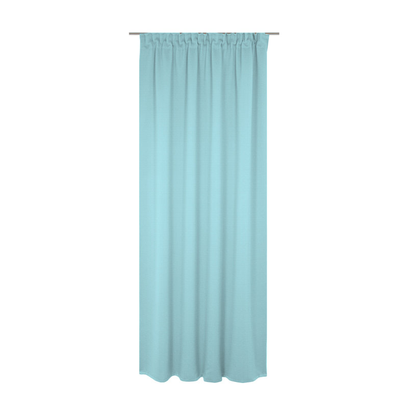 Uni Collection 100% Cotton Room Darkening Curtain Single Panel, 142cm wide x 345cm high, Turquoise