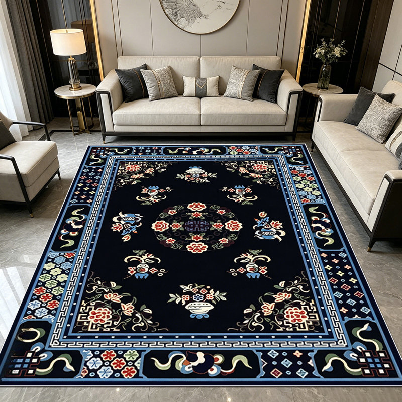 1PC Vintage Floral Persian Traditional area rugs for Living Room, Soft and Comfortable, Suitable for all seasons, easy-to-maintain, machine washable Indoor floor mat, Under Table Farmhouse suitable for dining room, bedroom, foyer, home office,