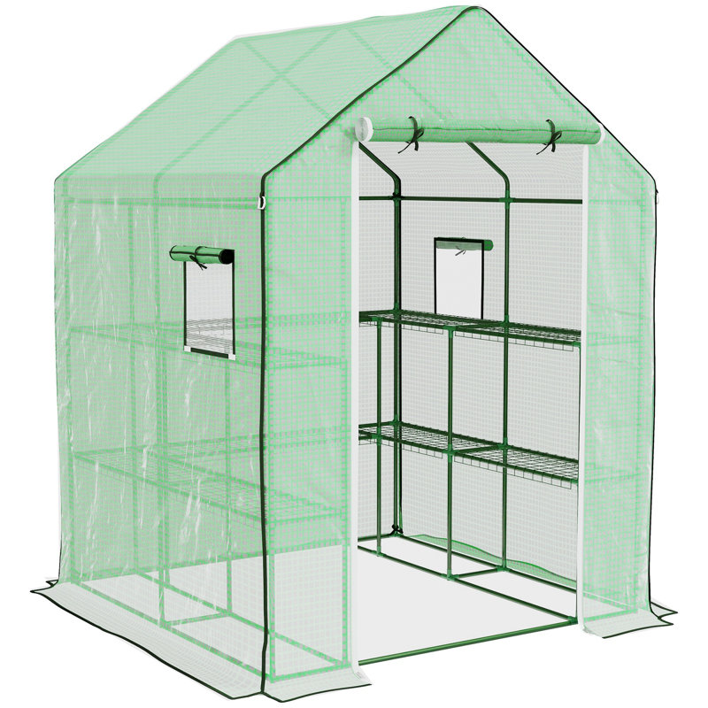 Serre, H 74,75 po x l 55 po x P 56,25 po, Vert clair