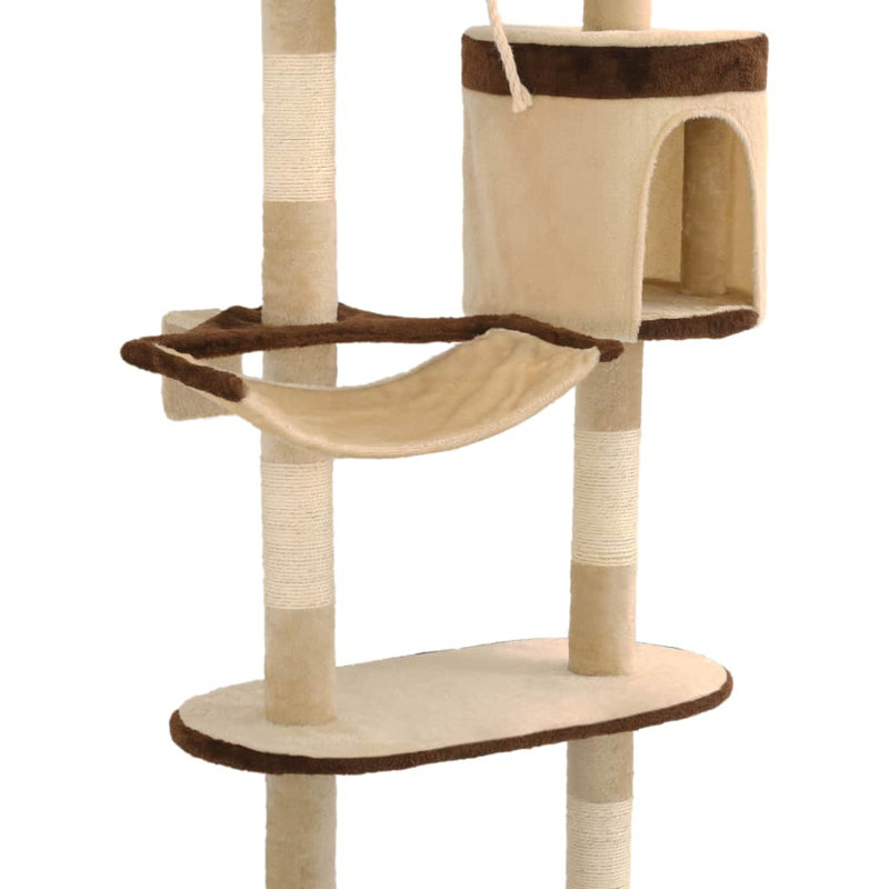 vidaXL Cat Tree Particle board, plush, sisal rope, Brown