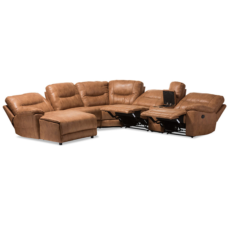 Eudon Upholstered Reclining U-Shaped Sectional Symmetrical