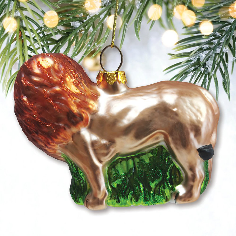 Ornement de Noël en verre lion