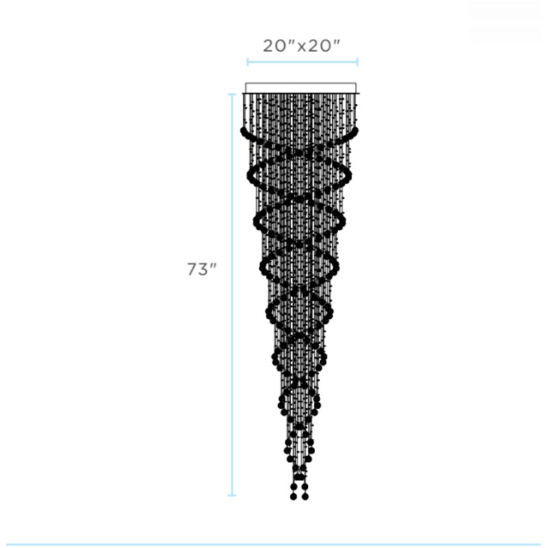 Marleigh Tiered Chandelier, 73'' H x 20'' W x 20'' D