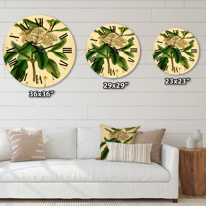 Vintage Plant Life I - Horloge murale traditionnelle, Grand