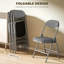 HOMCOM Folding Chairs Set of 4 with Cushioned Seat, Steel Frame-2035670984