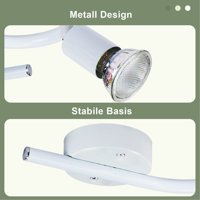 LED Ceiling Spotlight Swiveling GU10 3 Flame Ceiling Spots Industrial Living Room, White