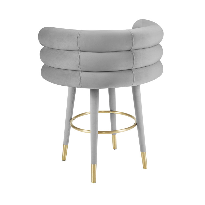 Upholstered Counter Stool, 66.8cm, Grey