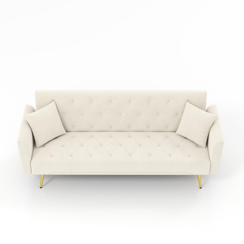 Canapé-lit pliable de 74 pouces, Beige