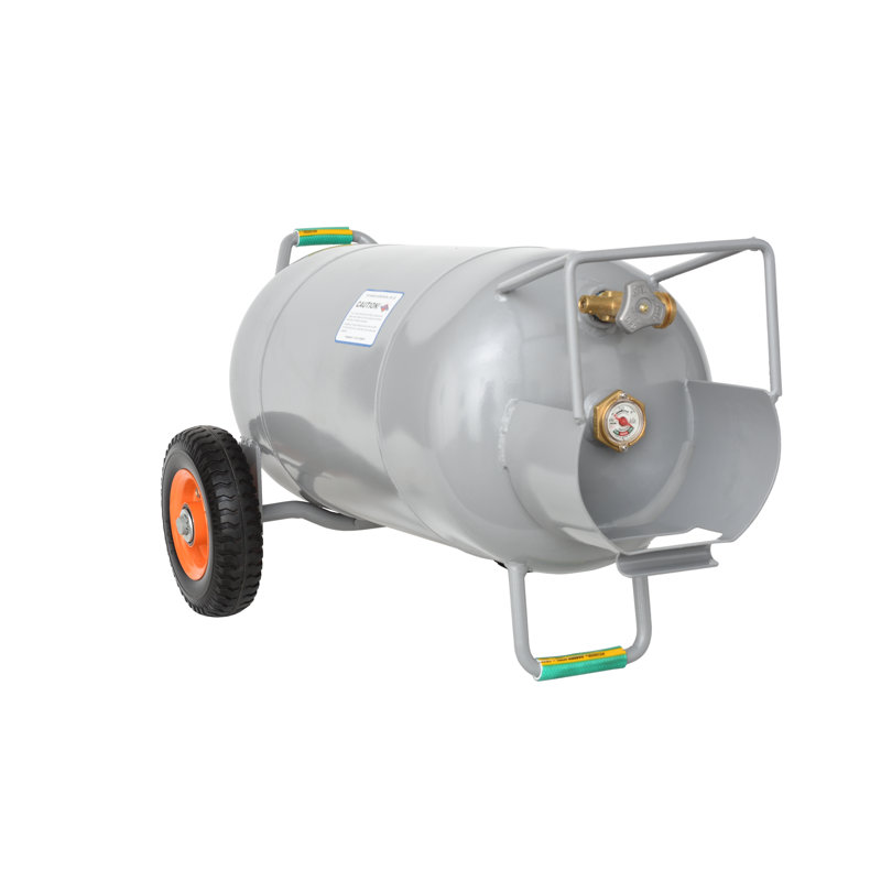 Flame King 40LB Empty Horizontal & Vertical Propane Tank LP Cylinder with Dolly Cart Wheels