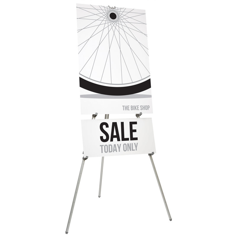 Silver Adjustable Aluminum Telescopic Floor-Standing Easel Stand