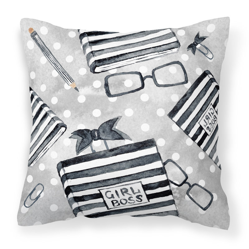  Coussin extérieur Girl Boss Journal, 18 po x 18 po
