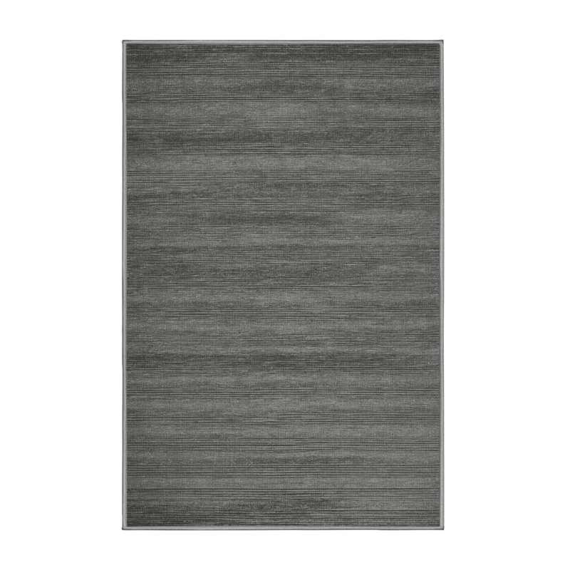 Tapis gris uni lavable à la machine, Rectangle 5 pi x 7 pi