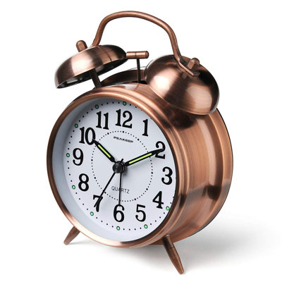 Modern & Contemporary Analog Metal Quartz Movement / Crystal Tabletop Clock with Alarm