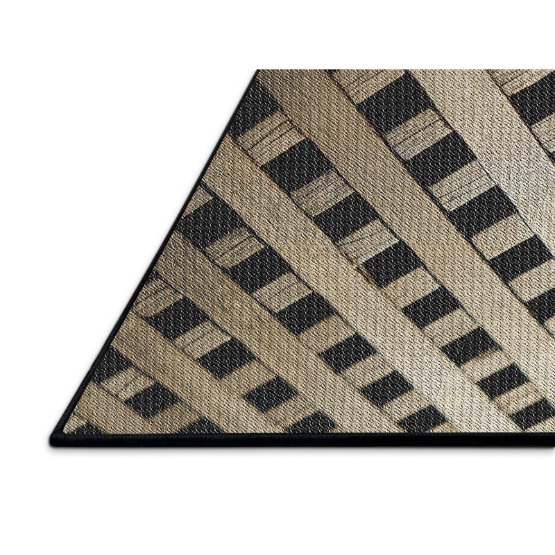 Tapis décoratif patchwork noir, Rectangle 8 pi x 10 pi
