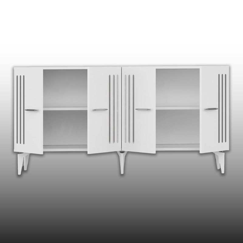 59'' Wide Multipurpose Console With Reflective Stripe, White