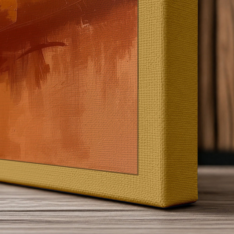 Desert Landscape Boho - Wrapped Canvas, 24x16 - 61.0 x 40.6 cm, Ochre Border