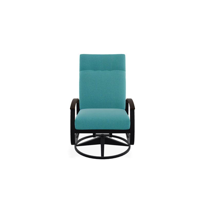 Chaise de patio pivotante avec coussins Askar, Noir texturé, Toile Aruba Sunbrella®, Kona P10