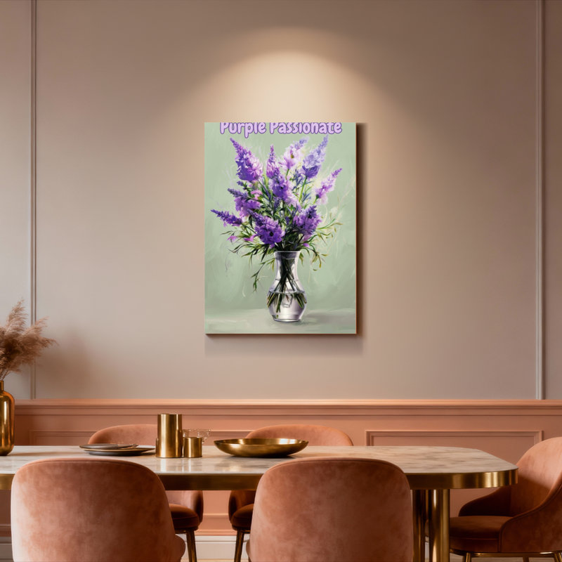 «Mauve passionné», ensemble de 1 reproduction d'art sur toile tendue, H 18 po x l 12 po