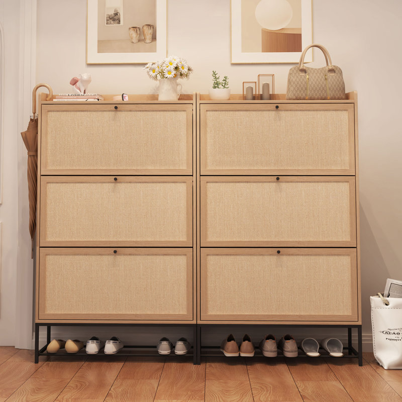 Rangement à chaussures 20 paires, Bois naturel, H 53,22 po x l 31,5 po x P 9,25 po