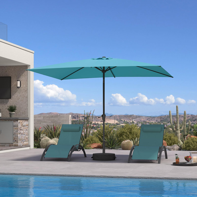 Parasol de table rectangulaire 6,5 'x 10', Bleu