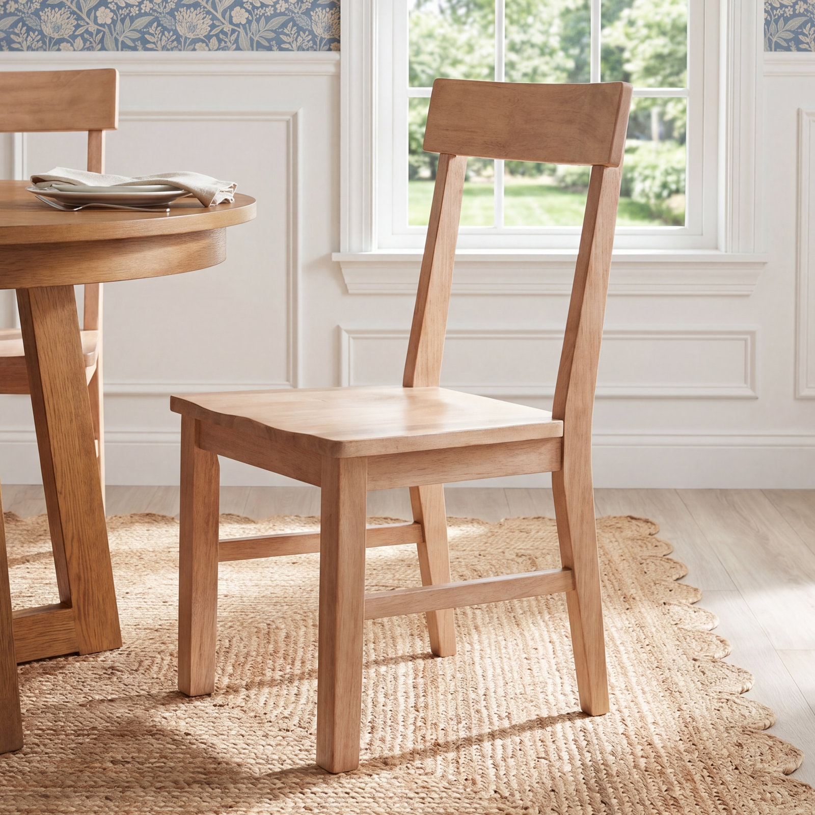 Solid Wood Dining Chair in Natural Finish