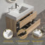 Meuble-lavabo mural flottant avec tiroirs souples et lavabo