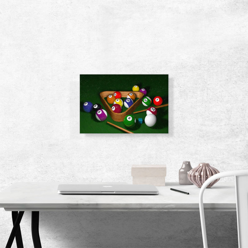 Boules de billard, reproduction d'art sur toile tendue, H 12 po x l 18 po x 1,5 po