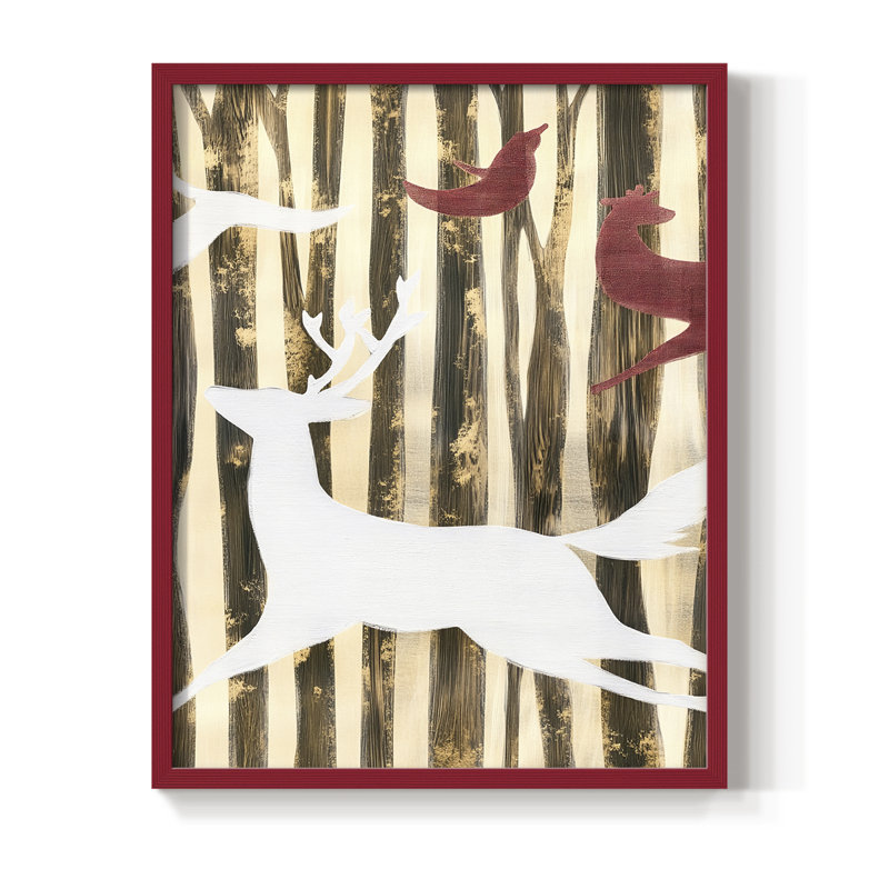 «Christmas Holiday Art DCCXCV», reproduction d'art encadrée - bois massif, H 11 po x l 9 po, Rouge