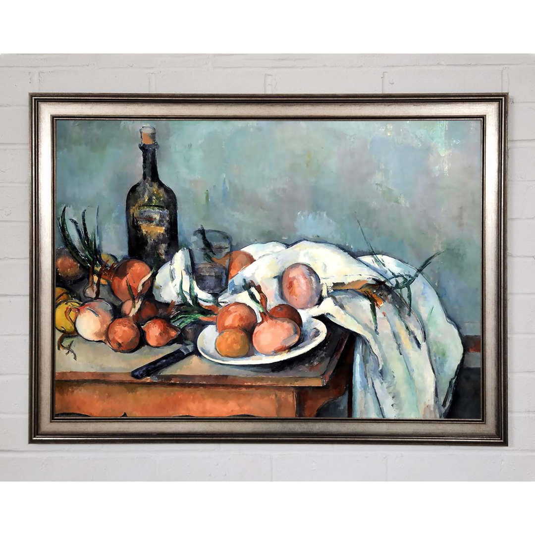 Cezanne Stillleben mit Zwiebeln - Einzelner Bilderrahmen Kunstdrucke