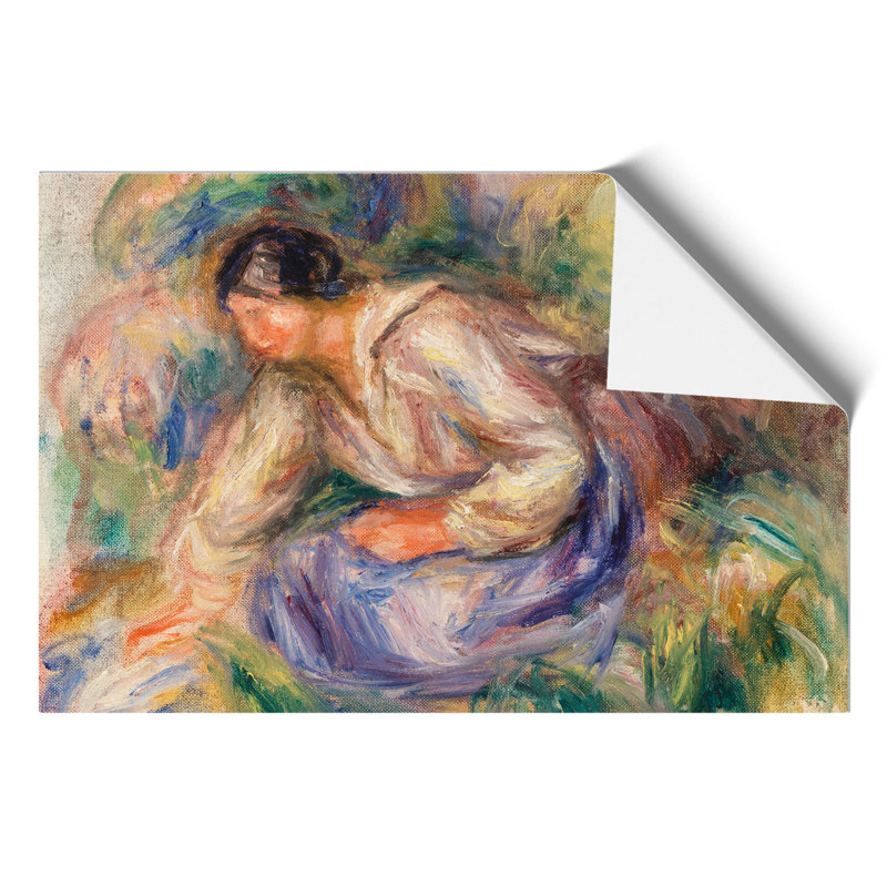 Woman in Blue Skirt by Pierre Auguste Renoir - Frameless Print, 21cm H x 30cm W x 0.1cm D