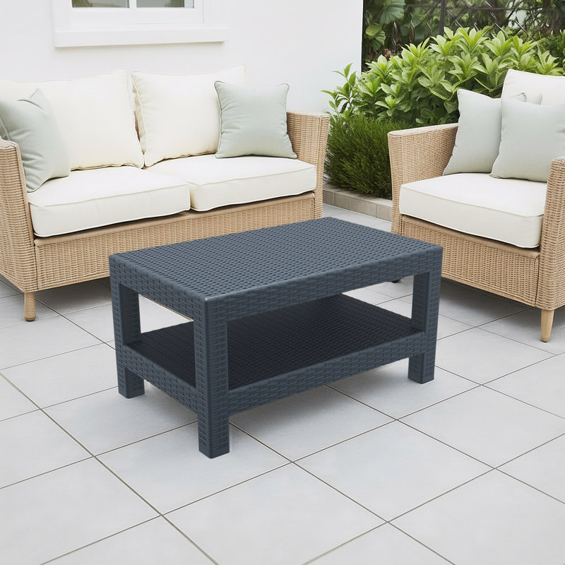 Table basse d'extérieur Mcchesney, Gris foncé
