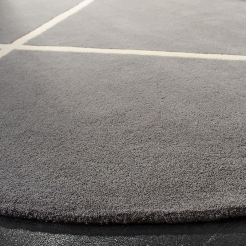 Teresita Hand Tufted Wool Geometric Rug, Round 7'