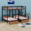 Triple lit superposé avec tiroirs et escalier