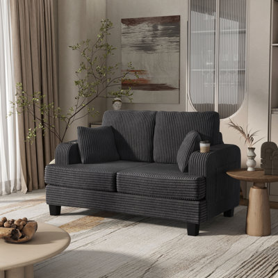 Luka Chenille Sofa With Cup Holders And Usb Ports
