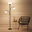 Lampe sur pied DEL noire à 3 voies avec 3 abat-jours réglables polyvalents Sky Dome-62954077