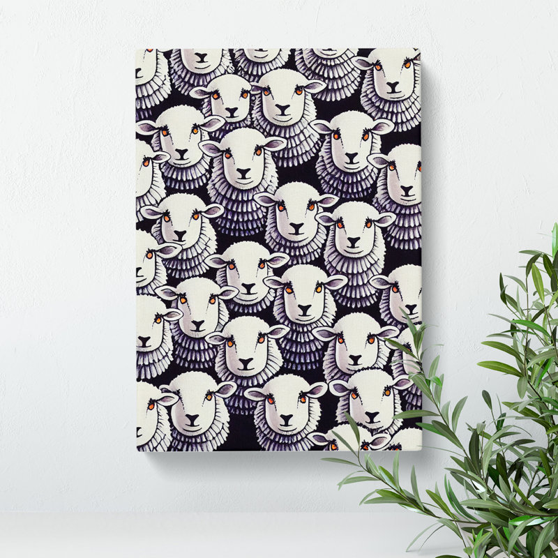Faces Of The Sheep - Wrapped Canvas, 76cm H x 50cm W