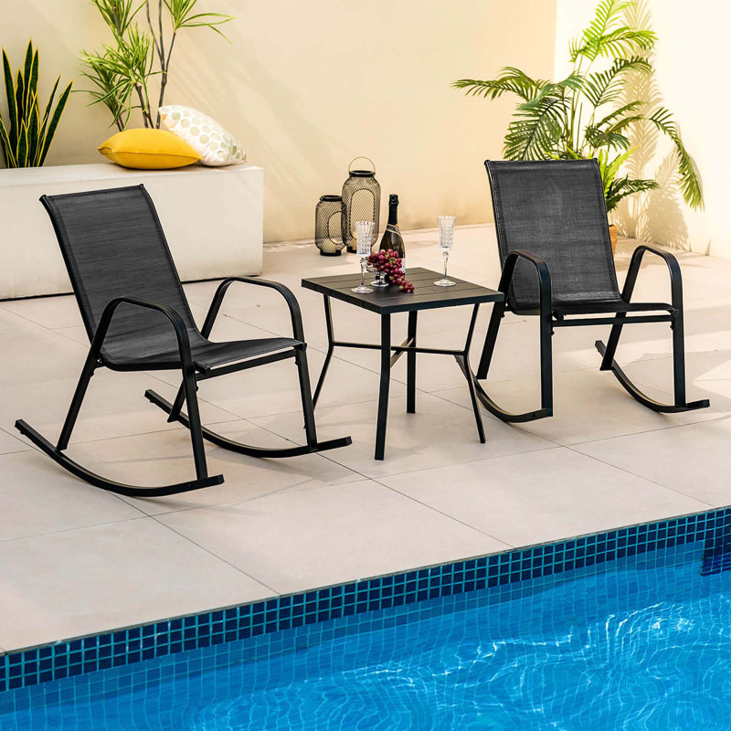 Chaise d'extérieur Alexios, Noir